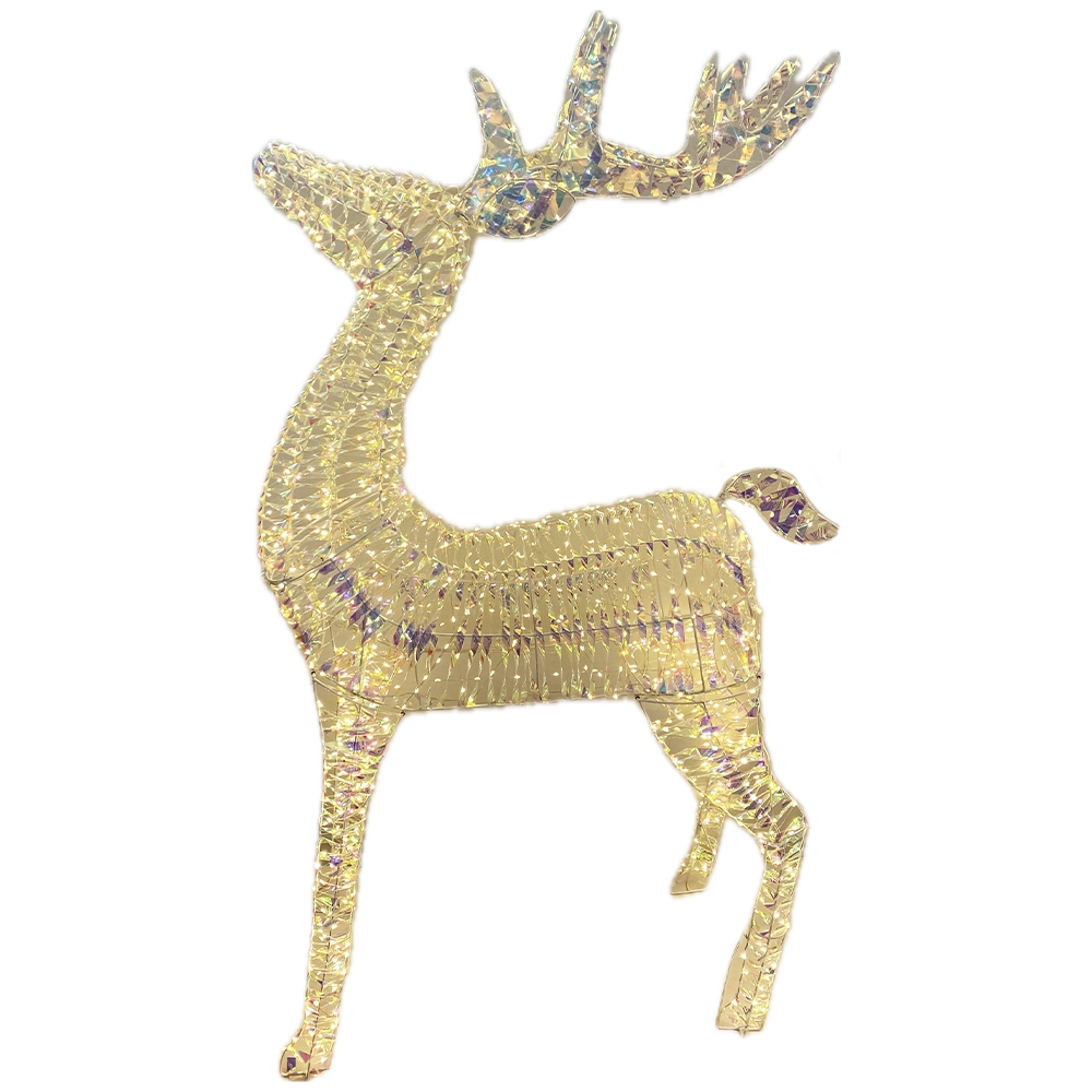 Renna luminosa Prestige effetto Rainbow con 600 gocce di LED colorati