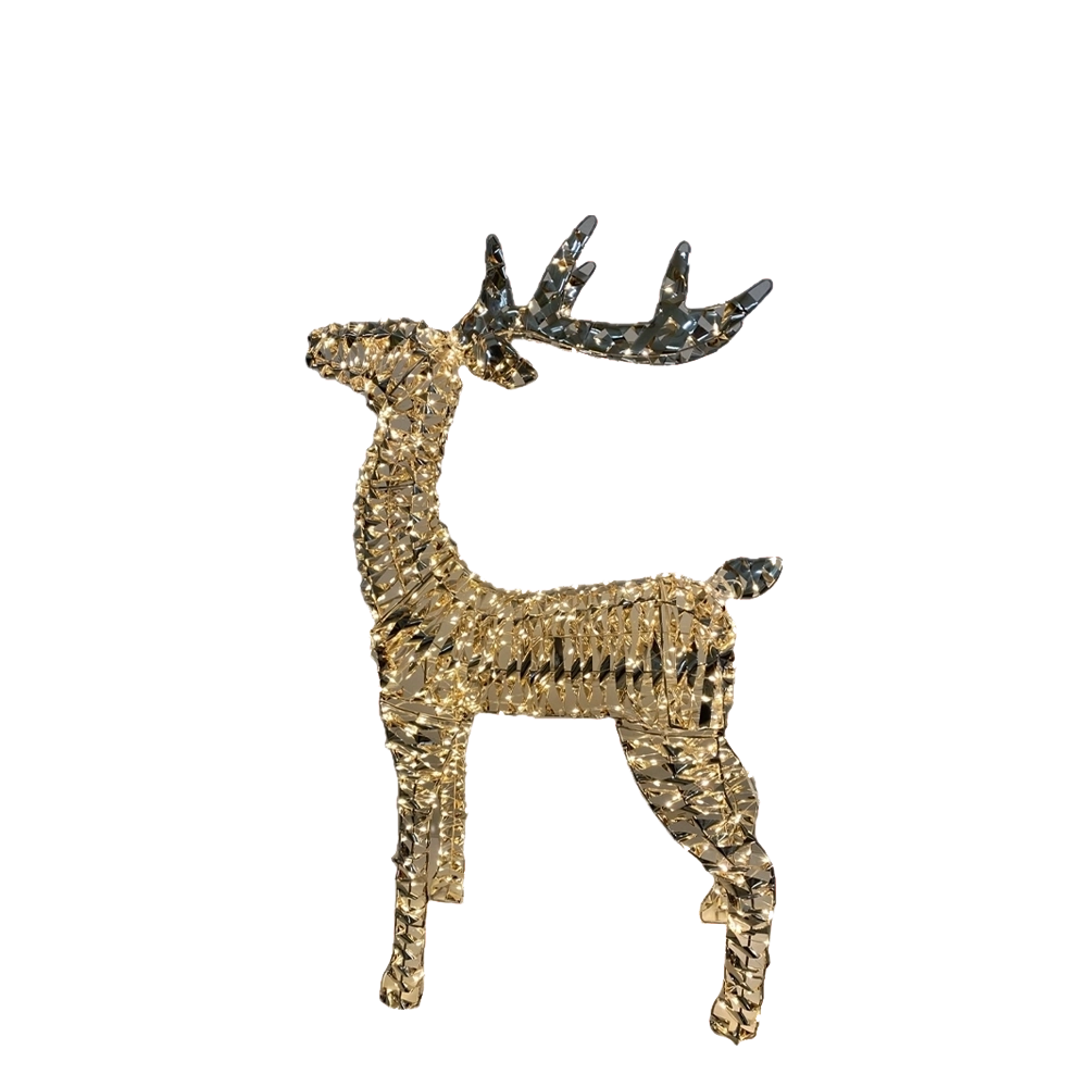 Renna luminosa Prestige effetto Rainbow con 600 gocce di LED colorati