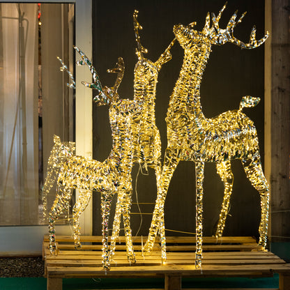 Renna luminosa Prestige effetto Rainbow con 600 gocce di LED colorati