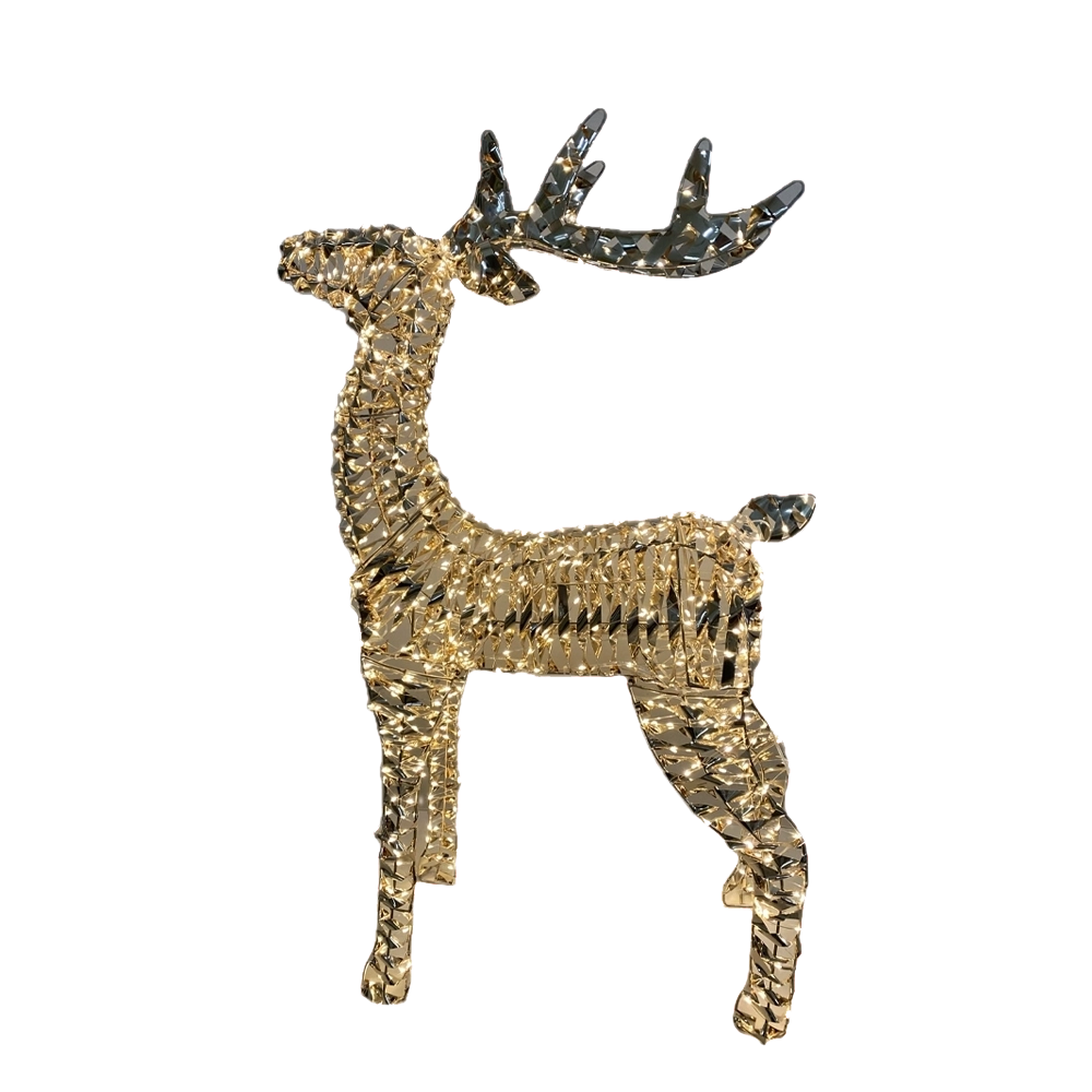 Renna luminosa Prestige effetto Rainbow con 600 gocce di LED colorati