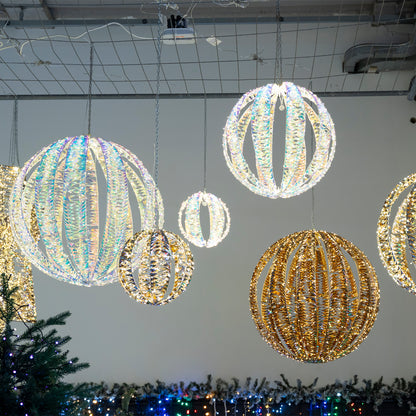 Sfera Luminosa Natalizia Prestige – Gocce LED Scintillanti (Effetto Rainbow o Gold)