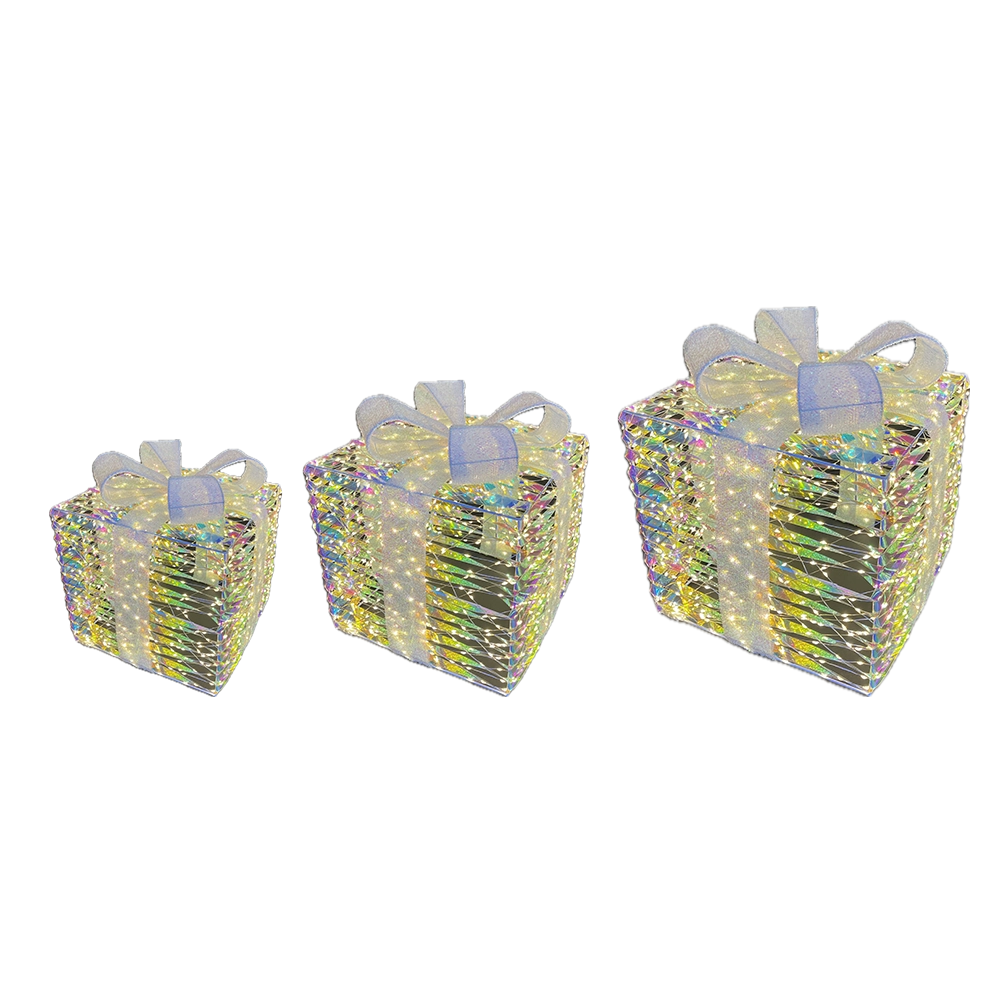 Set 3 Pacchi Regalo Luminosi effetto Rainbow