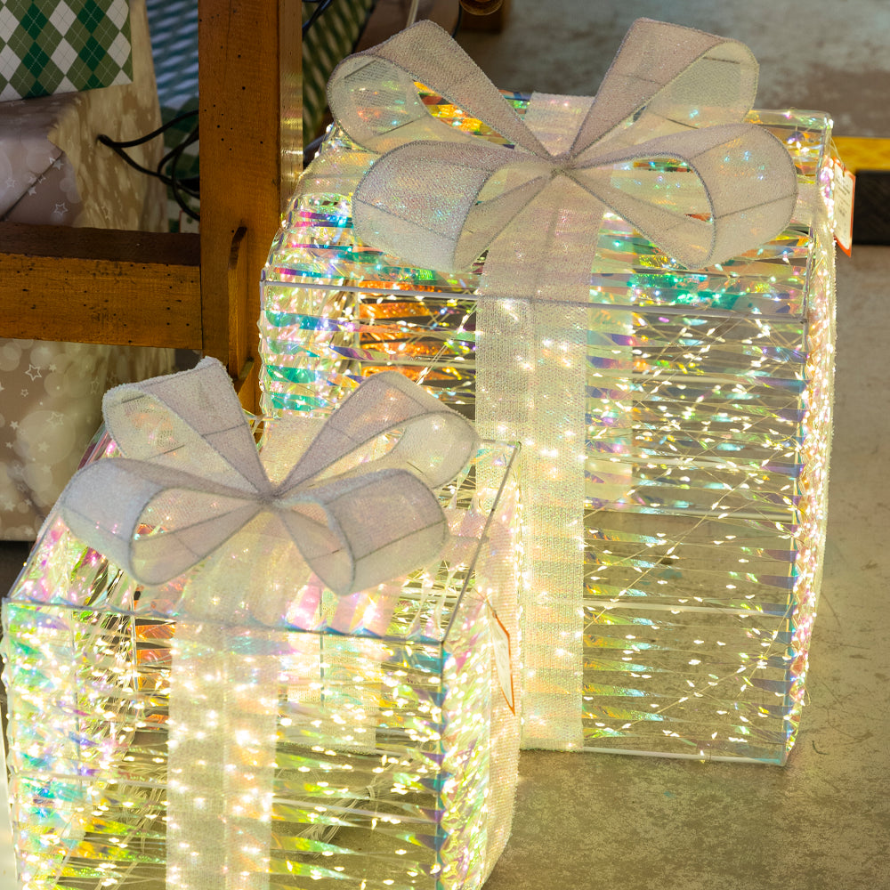 Set 3 Pacchi Regalo Luminosi effetto Rainbow