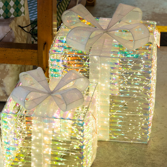 Set 3 Pacchi Regalo Luminosi effetto Rainbow