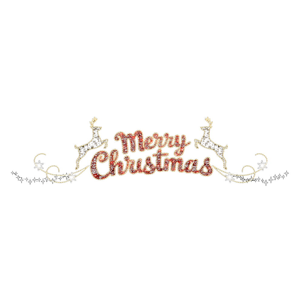 Insegna Luminosa “Merry Christmas” Bianco e Bianco Caldo 400x96 cm