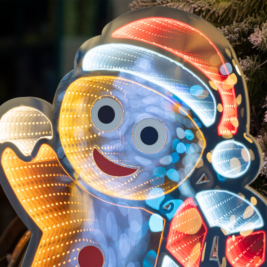 Biscotto Gingerbread luminoso 60 cm con LED multicolor Infinity Light