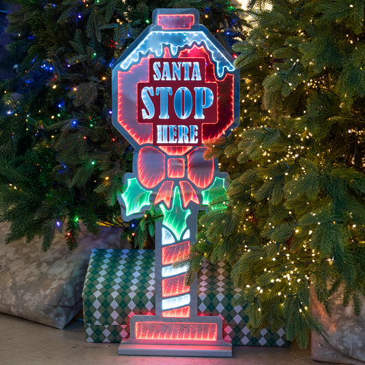 Cartello luminoso "Santa" 90 cm con LED multicolor Infinity Light