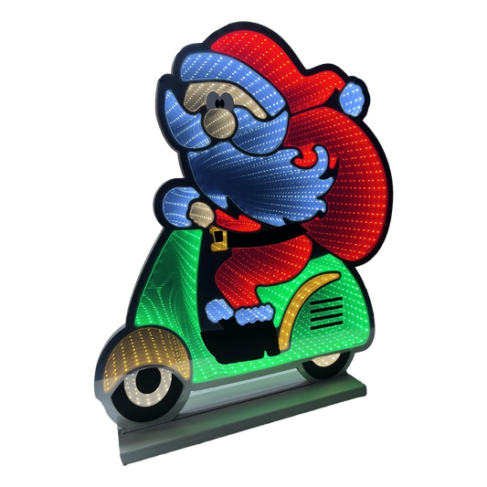 Babbo Natale su Scooter 90 cm Infinity Light Multicolor