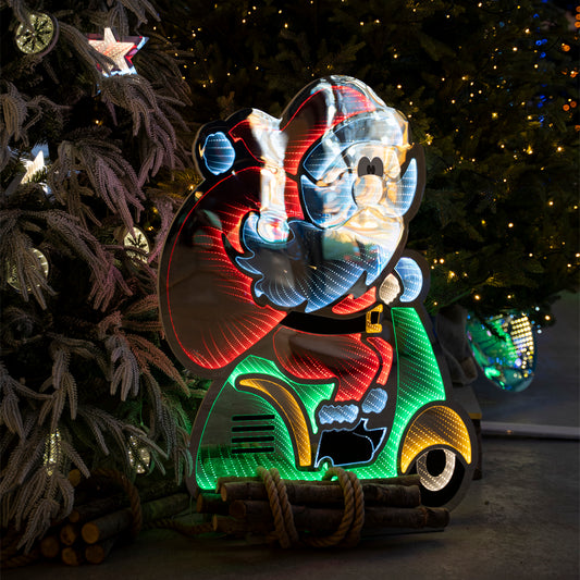 Babbo Natale su Scooter 90 cm Infinity Light Multicolor