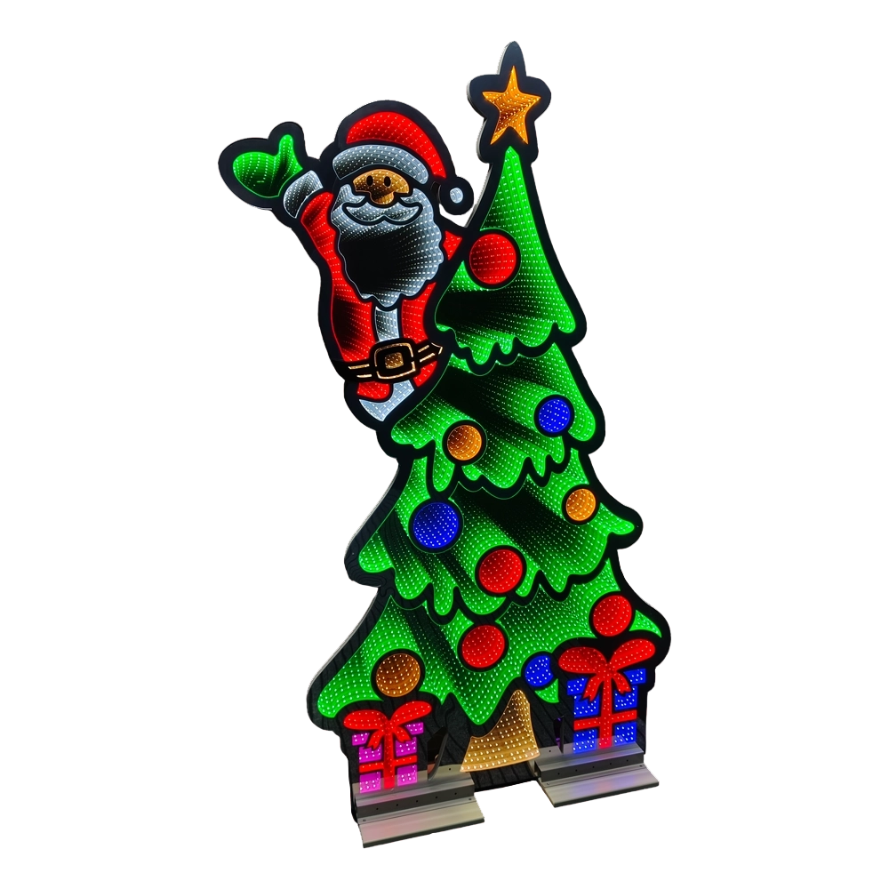 Decorazione Albero e Babbo Natale 120 cm Infinity Light