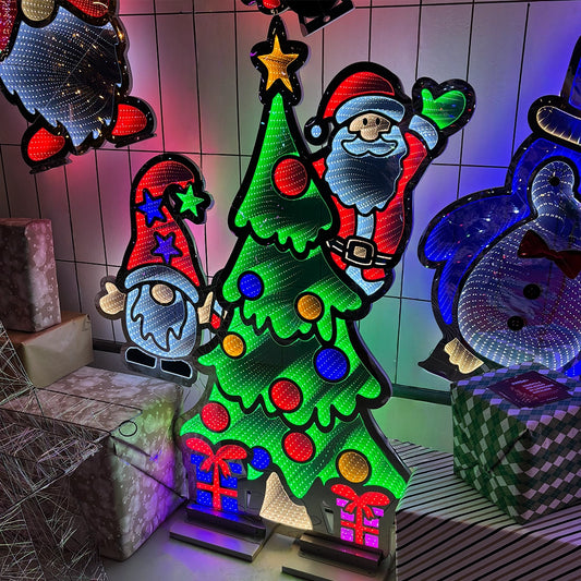 Decorazione Albero e Babbo Natale 120 cm Infinity Light