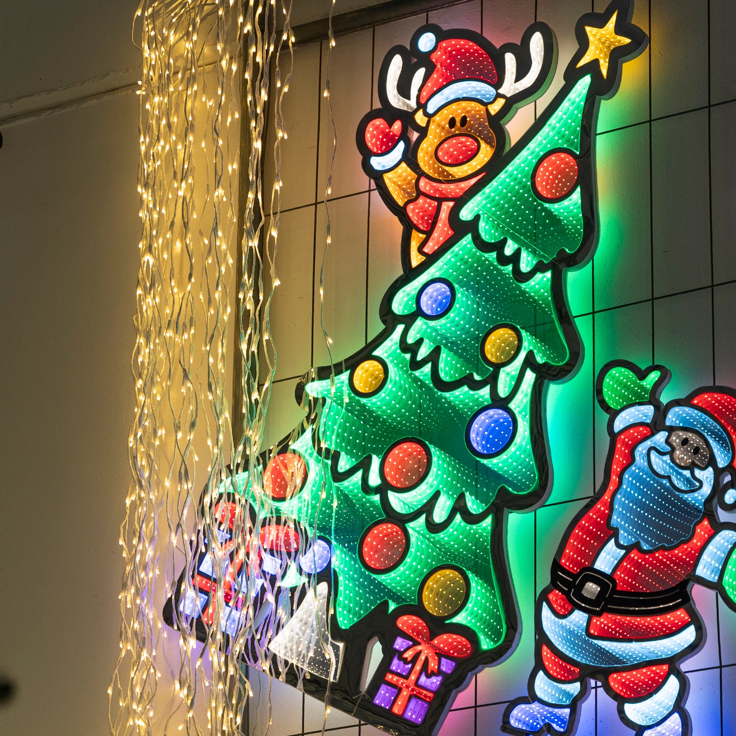 Decorazione Luminosa Albero e Renna (120 cm) Infinity Light