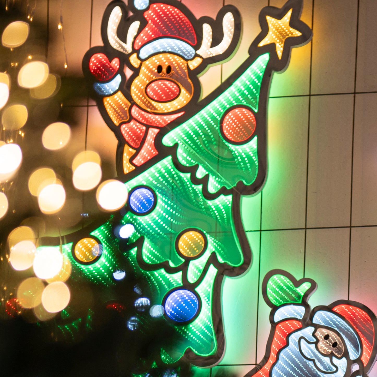 Decorazione Luminosa Albero e Renna (120 cm) Infinity Light