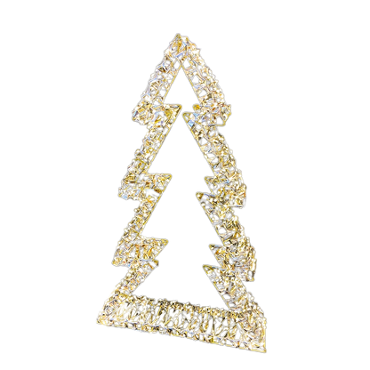 Albero 3D dorato con 600 luci LED bianco caldo