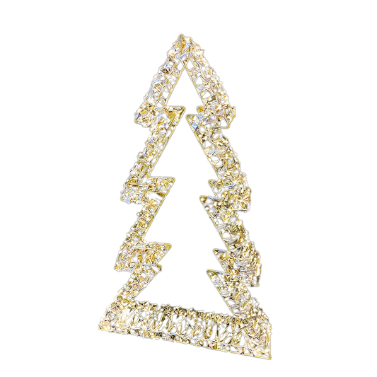 Albero 3D dorato con 600 luci LED bianco caldo