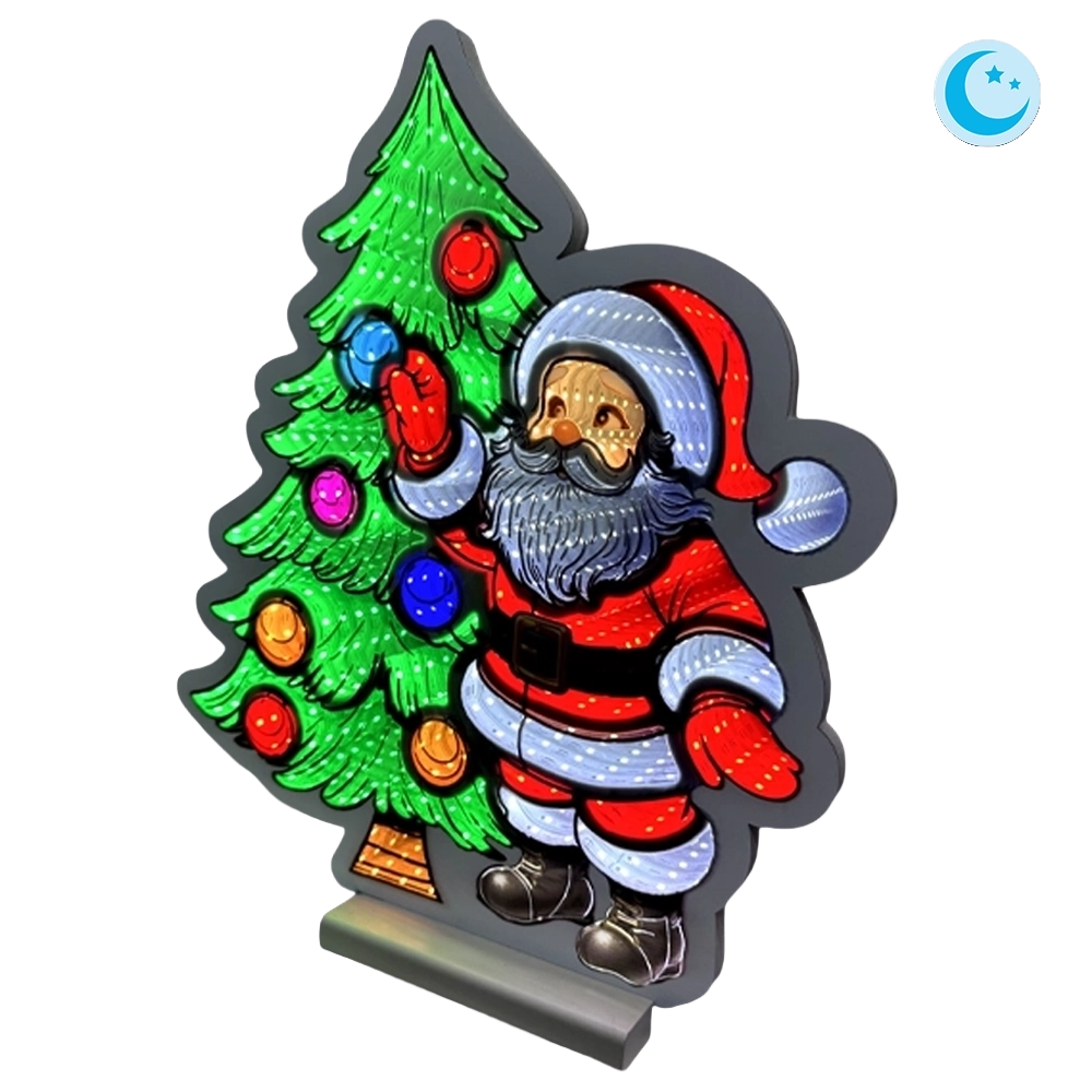 Babbo Natale con Albero Infinity D&N LED 40 cm