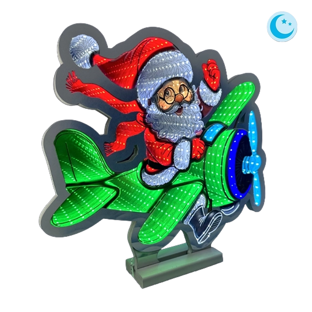 Babbo Natale su Aereo Infinity D&N LED 42 cm