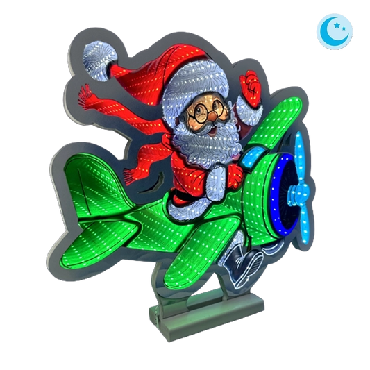 Babbo Natale su Aereo Infinity D&N LED 42 cm