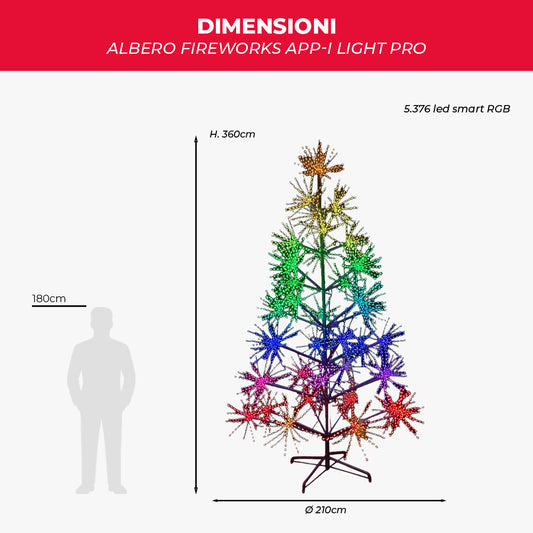 Albero Luminoso Fireworks APP-I Light Pro 360 cm