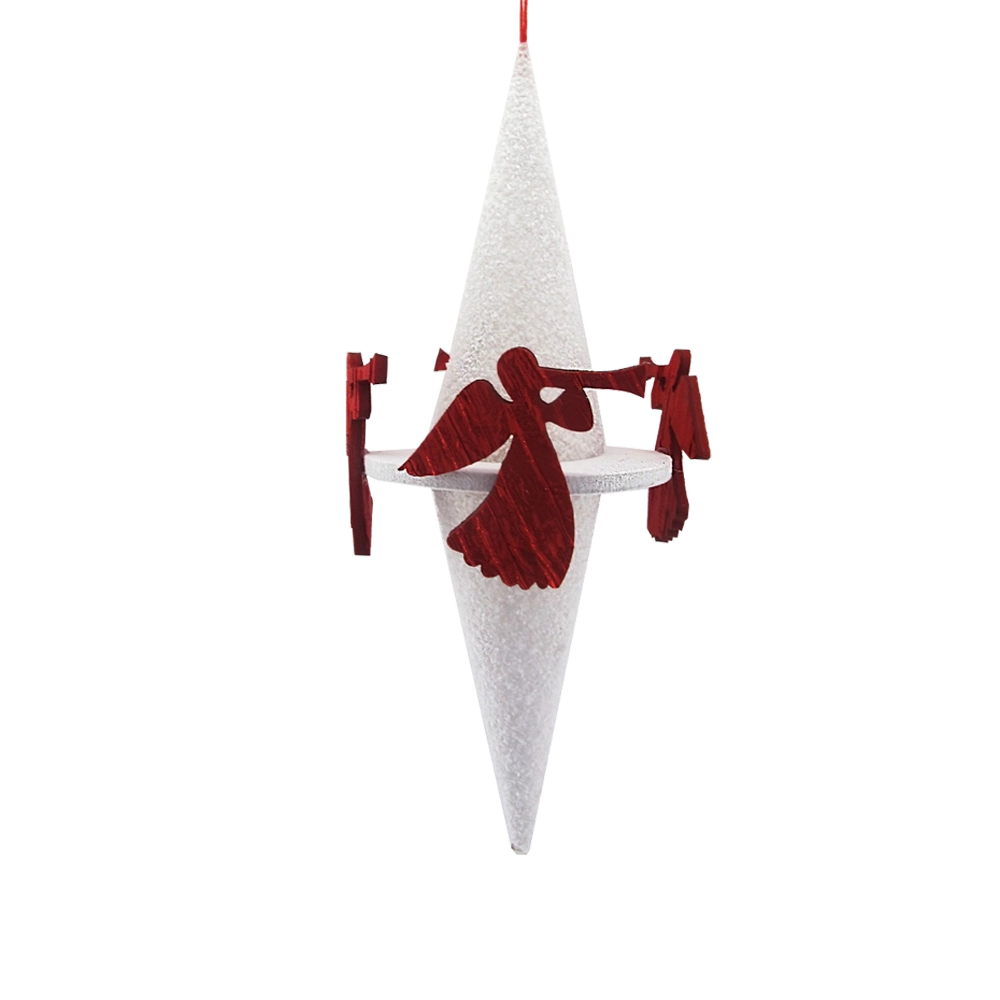 Ghiacciolo Decorativo 50cm Crystal Chic Bianco/Rosso