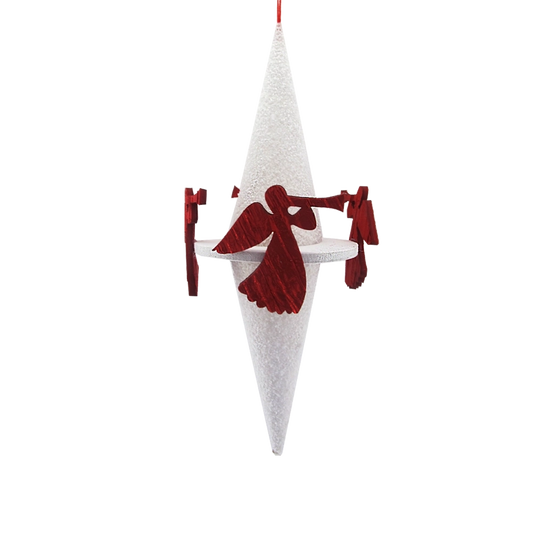 Ghiacciolo Decorativo 50cm Crystal Chic Bianco/Rosso