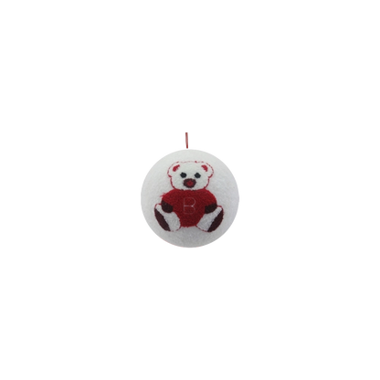 Sfera Decorativa Crystal Chic 20 cm Bianca con disegno natalizio
