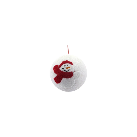 Sfera Decorativa Crystal Chic 20 cm Bianca con disegno natalizio
