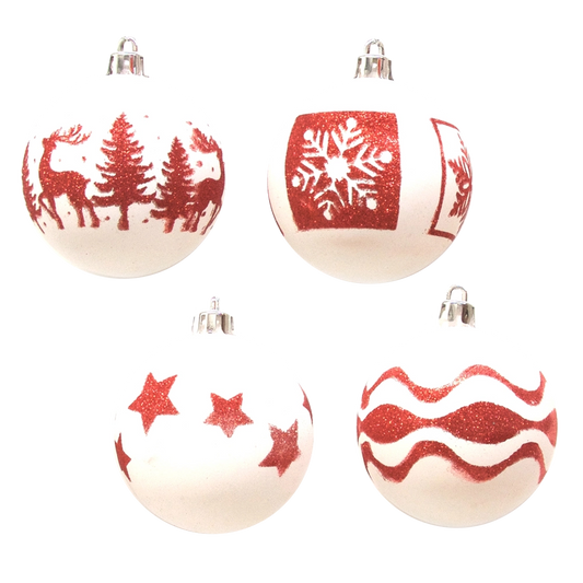 Sfera Decorativa Natalizia 70cm Bianca/Rossa