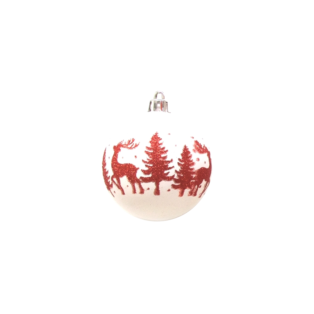 Sfera Decorativa Natalizia 70cm Bianca/Rossa