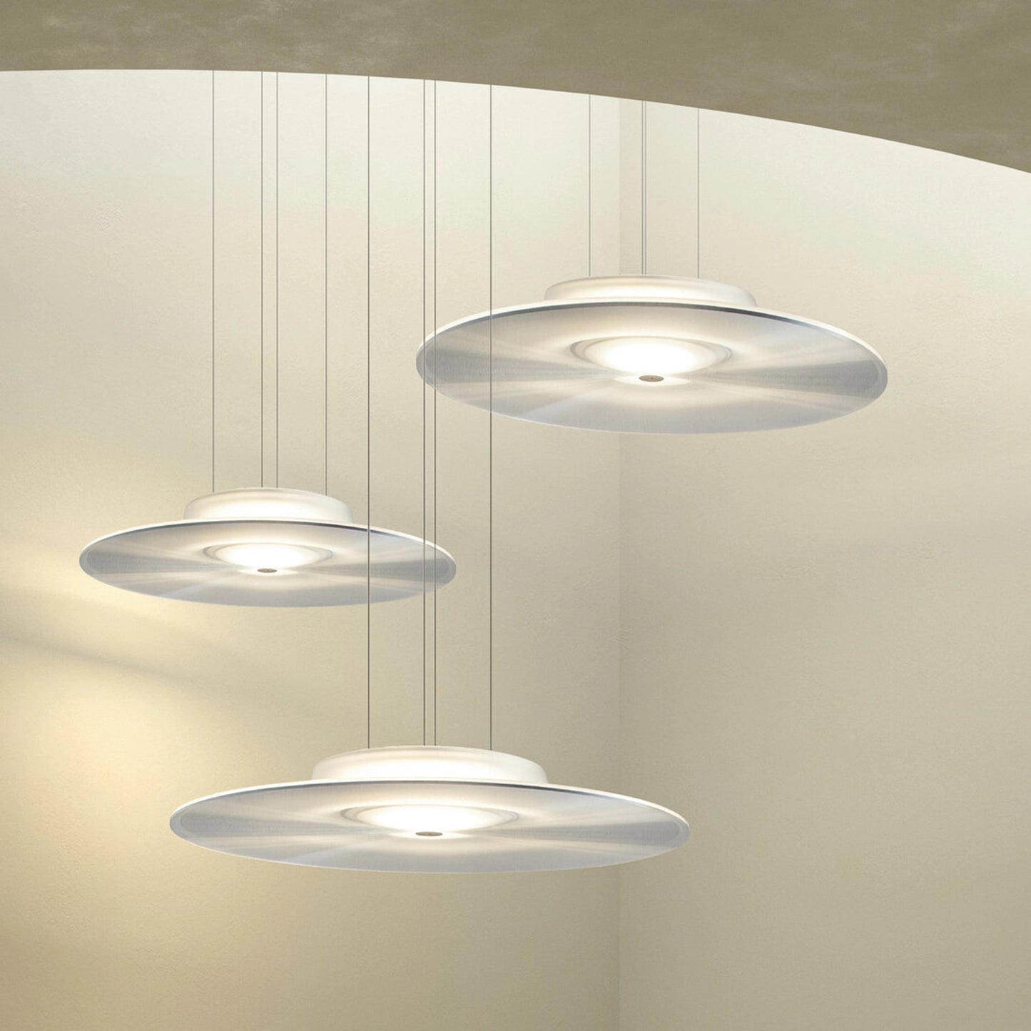 FLUDD Sospensione - lampada LED a Luce Diffusa con Mini-Prismature Antiabbaglianti
