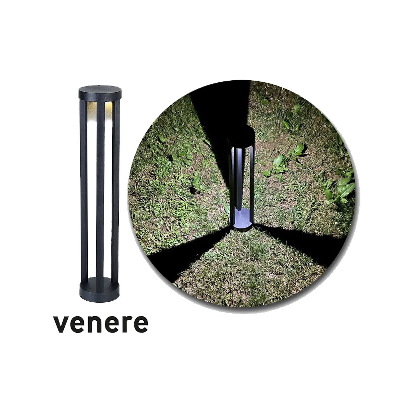 VENERE MC Elettronici IIO67132 - Paletto Solare 3 Facce 2W 4000K