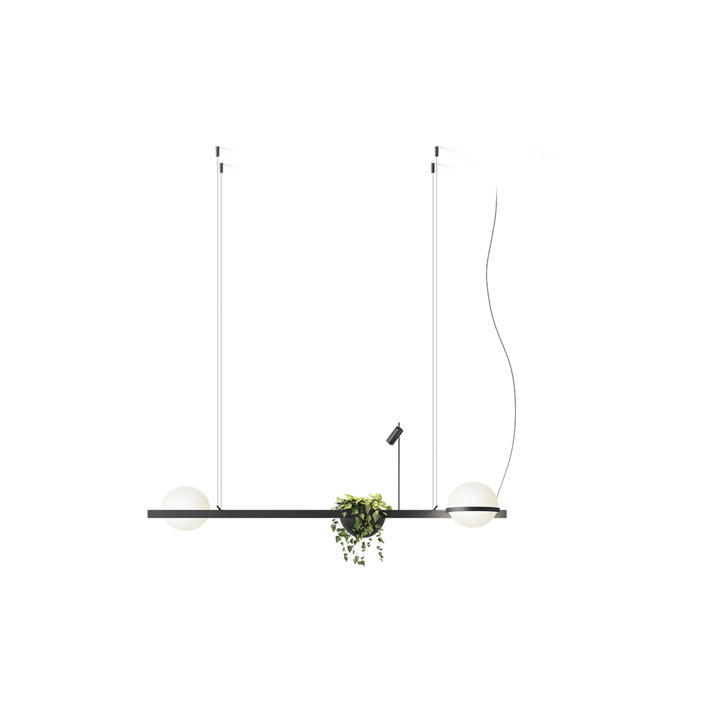 PALMA Vibia - Lampada a sospensione con fioriera e 3 sfere LED