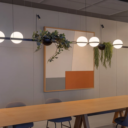 PALMA Vibia - Lampada a sospensione con fioriera e 3 sfere LED