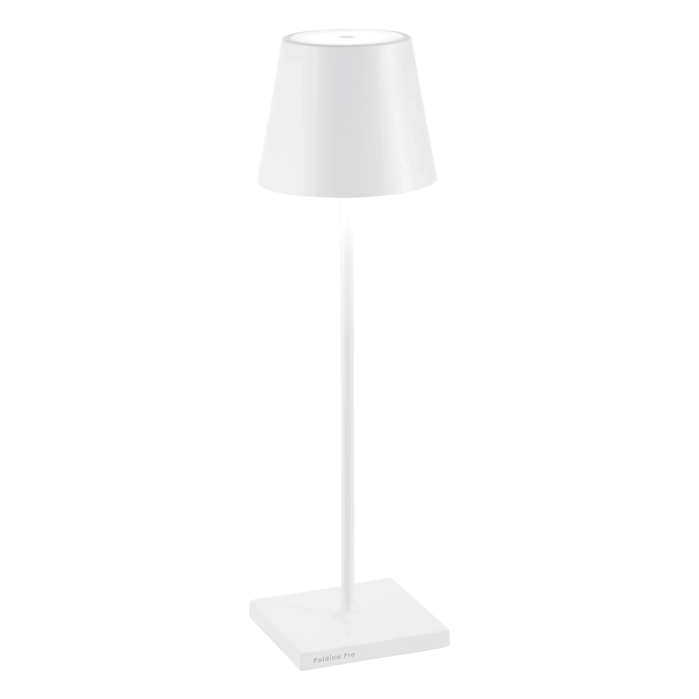 POLDINA PRO Zafferano Bianca - Lampada da Tavolo Ricaricabile Finiture Lusso
