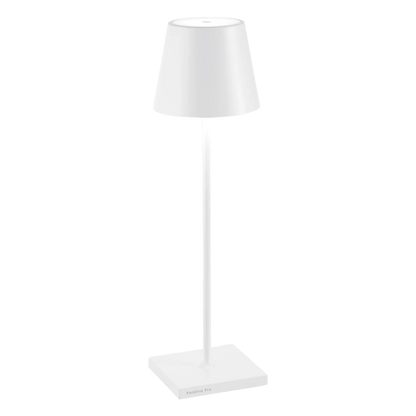 POLDINA PRO Zafferano Bianca - Lampada da Tavolo Ricaricabile Finiture Lusso