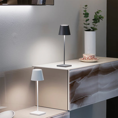 POLDINA PRO Zafferano Bianca - Lampada da Tavolo Ricaricabile Finiture Lusso