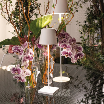 POLDINA PRO Zafferano Bianca - Lampada da Tavolo Ricaricabile Finiture Lusso