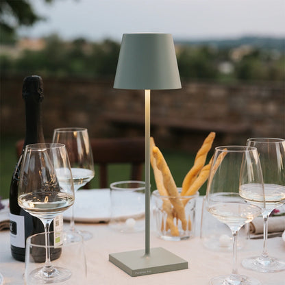 Poldina – Lampada da Tavolo Ricaricabile Bianco Opaco