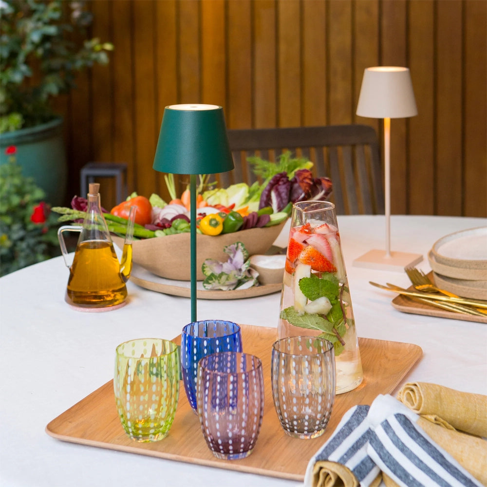 Poldina – Lampada da Tavolo Ricaricabile Verde Scuro