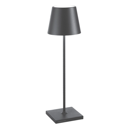 Poldina – Lampada da Tavolo Ricaricabile Grigio Scuro