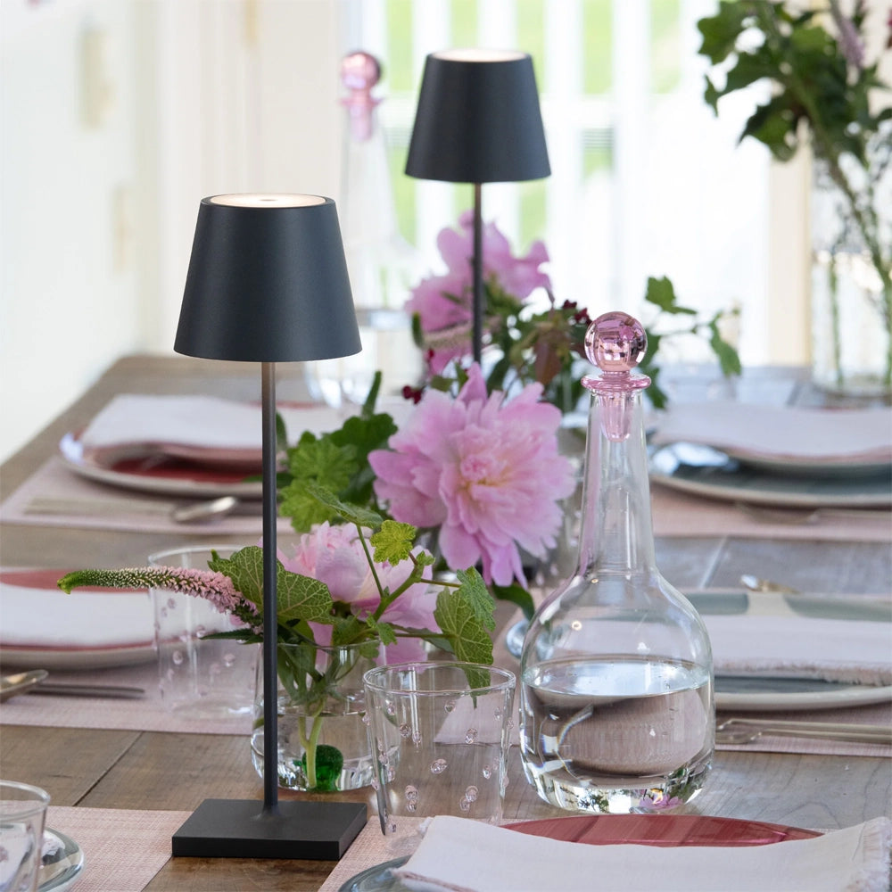 Poldina – Lampada da Tavolo Ricaricabile Bianco Opaco