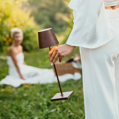 Poldina – Lampada da Tavolo Ricaricabile Bianco Opaco