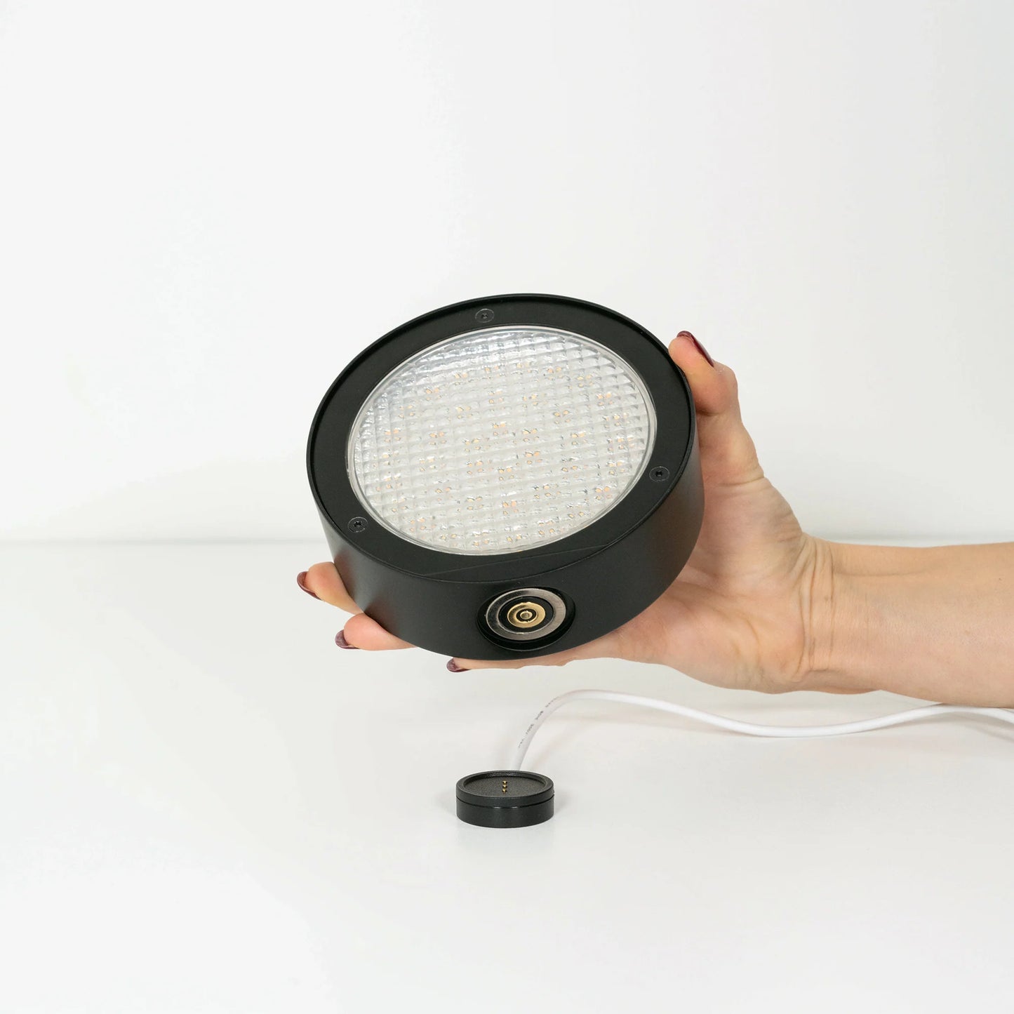 SUPER O Zafferano - Lampada da tavolo LED ricaricabile circolare