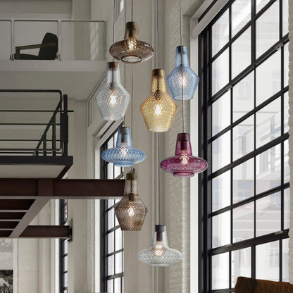 ROMEO Zafferano Sospensione - Lampada in Vetro Soffiato